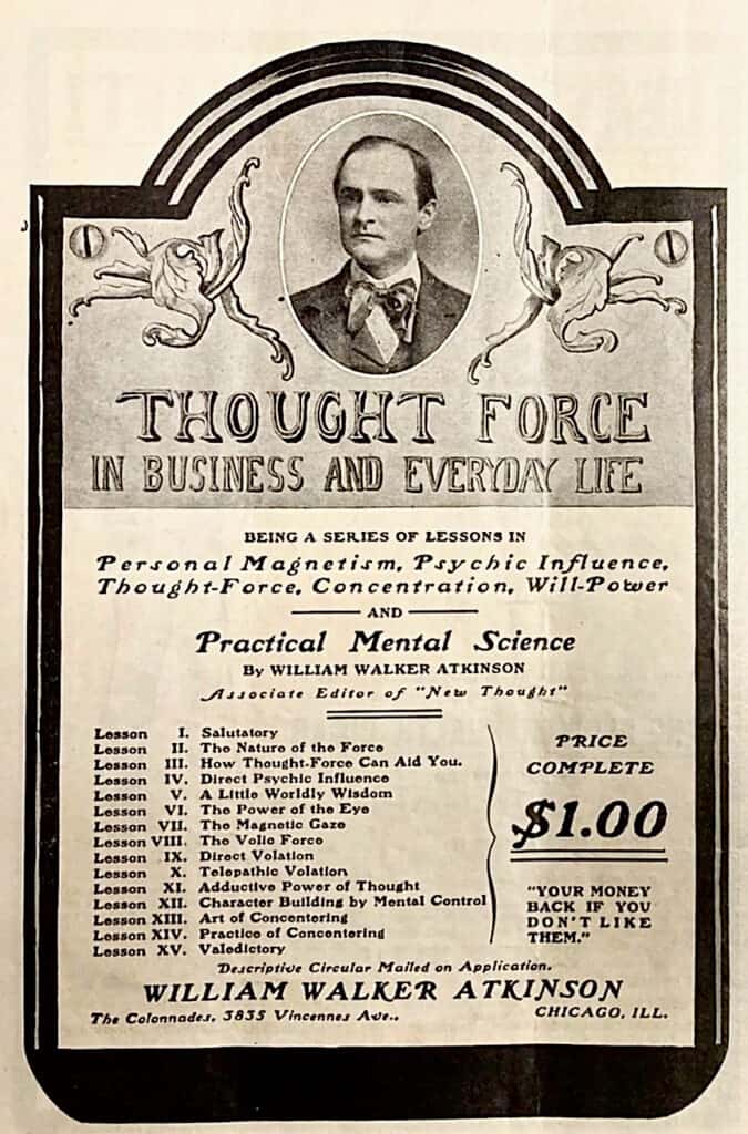Ad for Thought Force in Business and Everyday Life, by William Walker Atkinson