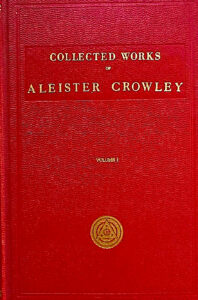 Red book cover of Aleister Crowley's collected works, volume 1.