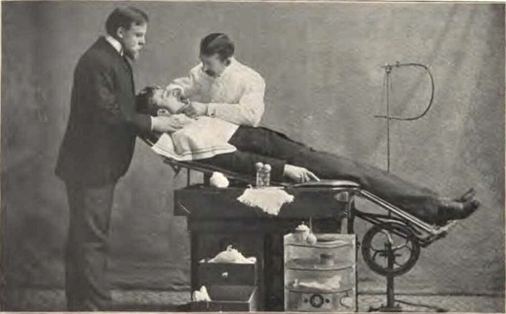 Herbert A Parkyn administering Hypnosis