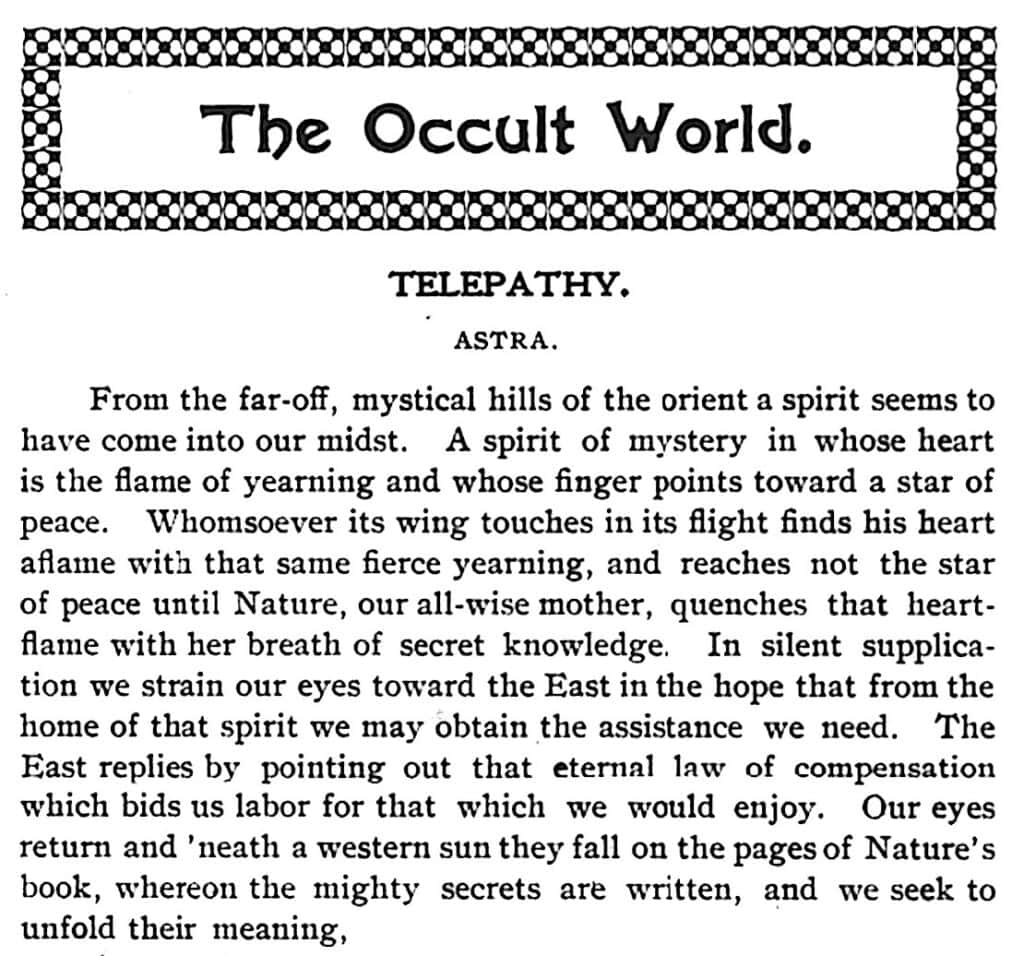 Herbert A. Parkyn's invocation to Eastern Philosophy