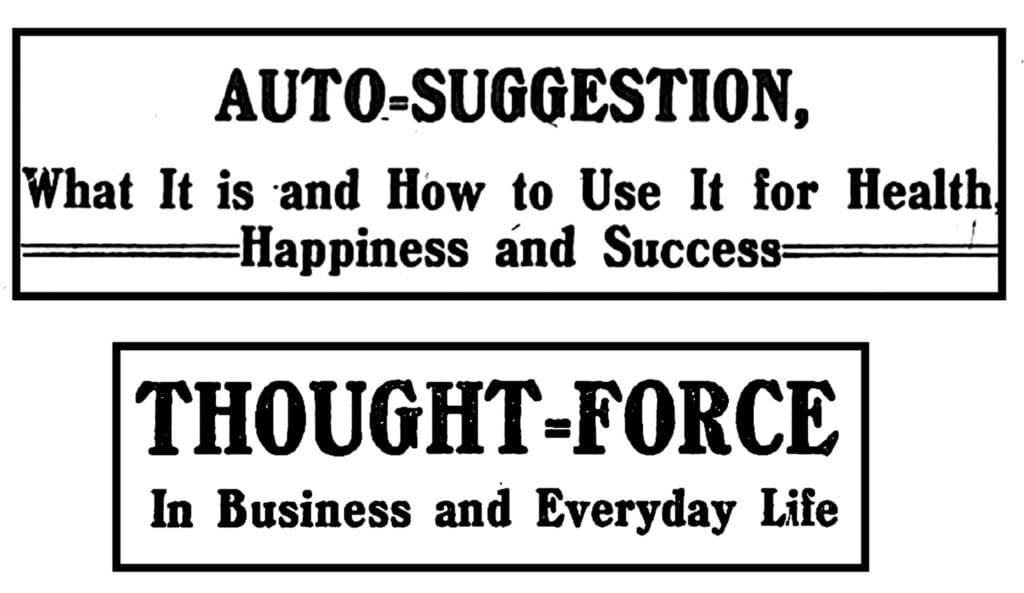 The titles of Dr. Parkyn's Auto-Suggestion and Thought Force