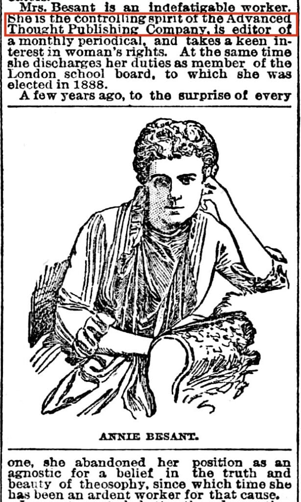 Annie Besant Advanced Thought Publishing Company