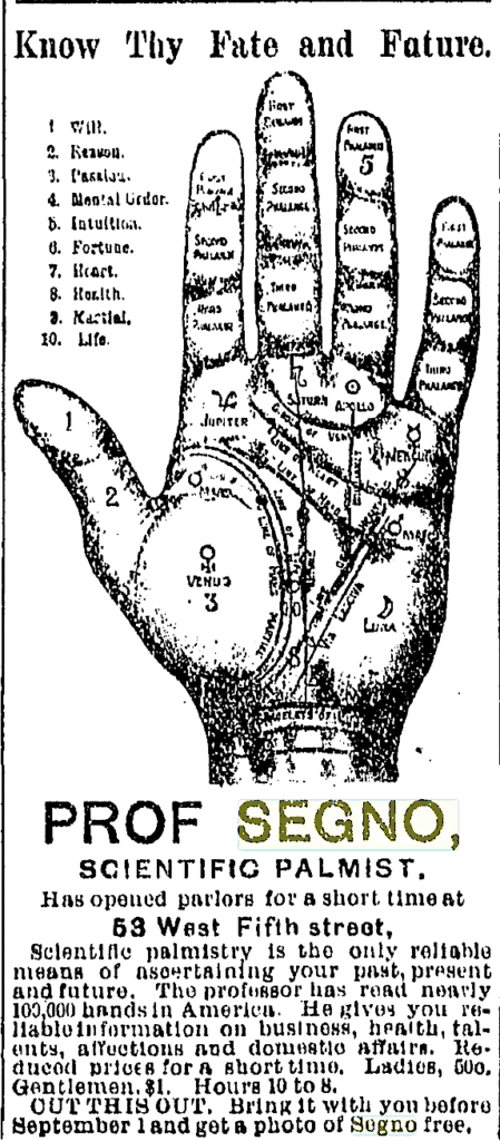 A Victor Segno Scientific Palmist