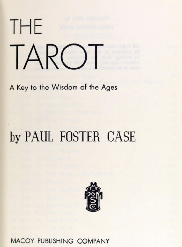 The Tarot by Paul Foster Case