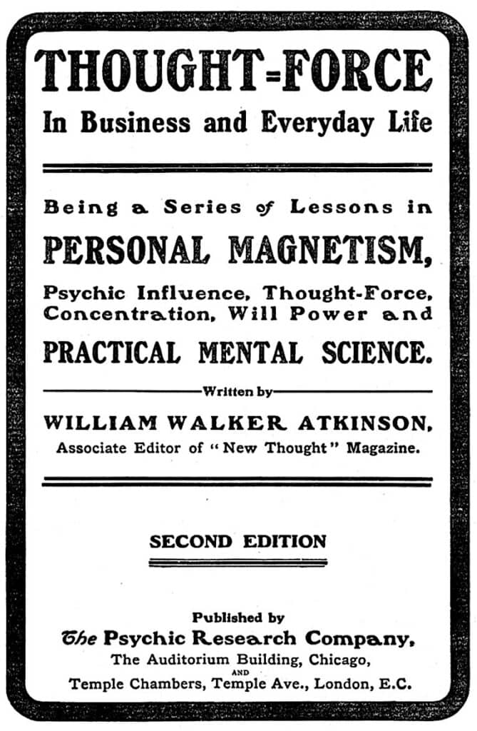 an ad for Thought Force by Psychic Research Company