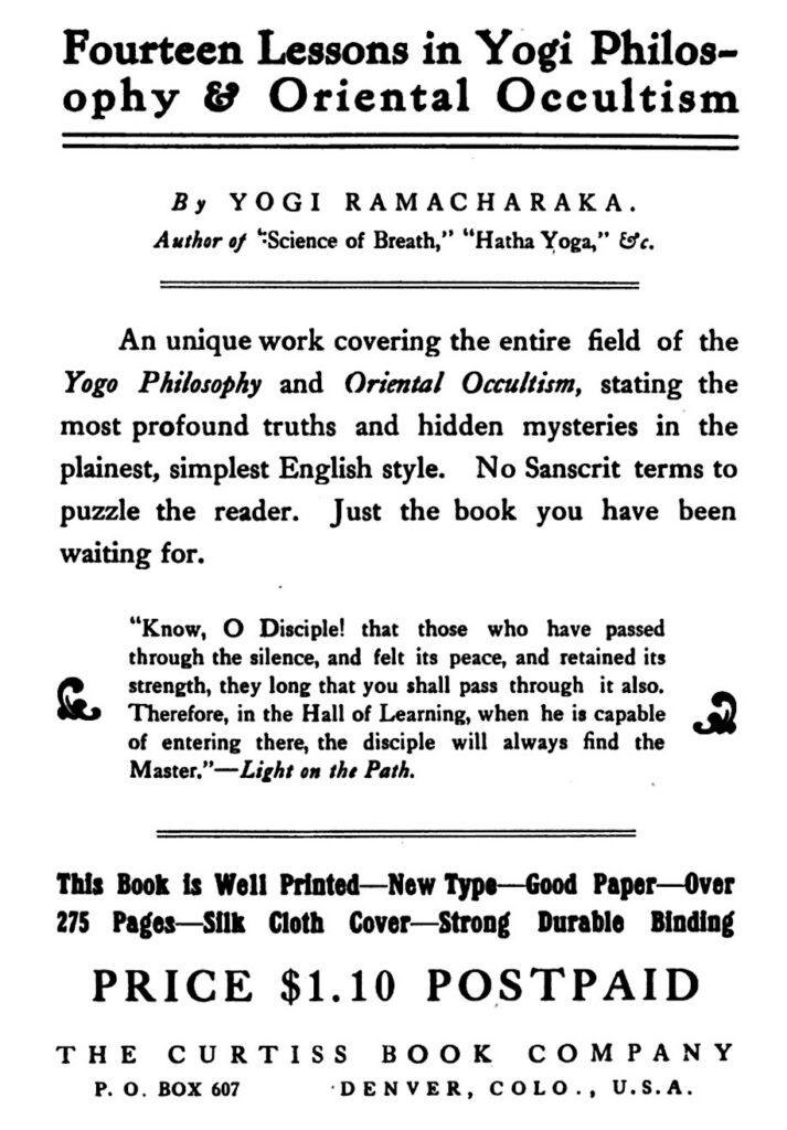 Yogi Ramacharaka in Curtiss Book Company