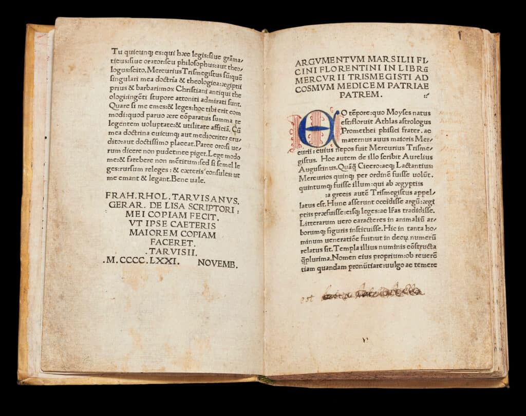 Corpus Hermeticum translation by Marsilio Ficino