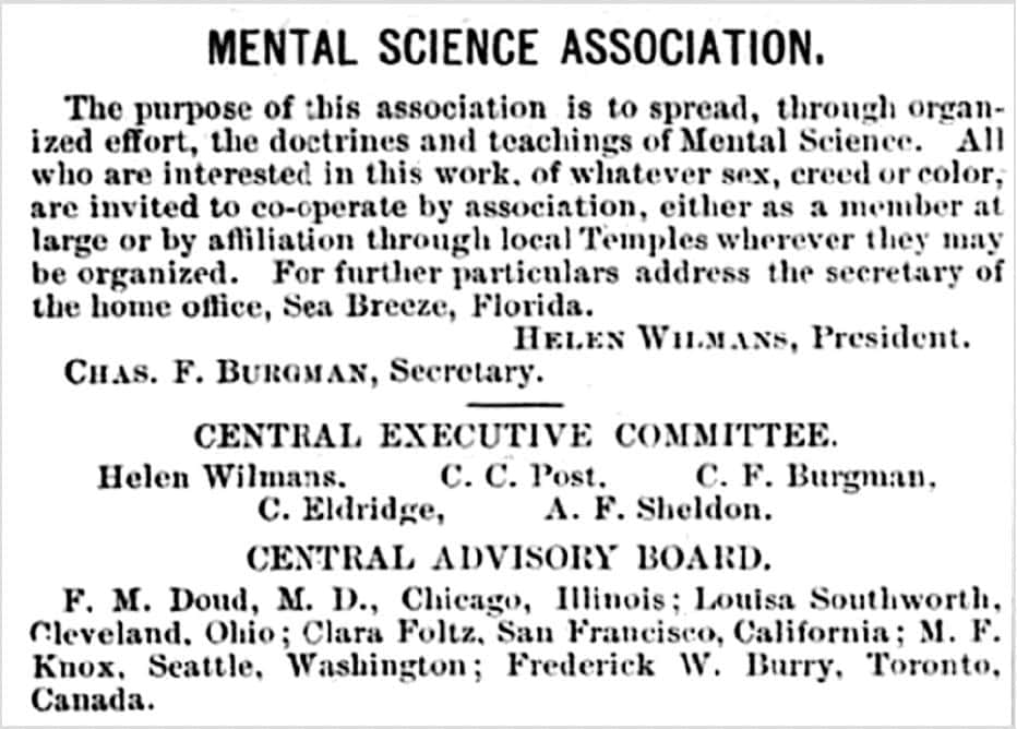 Helen Wilmans Mental Science Association