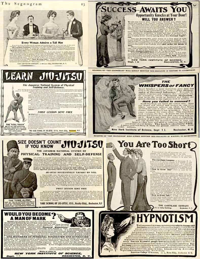 Rochester ads in The Segnogram