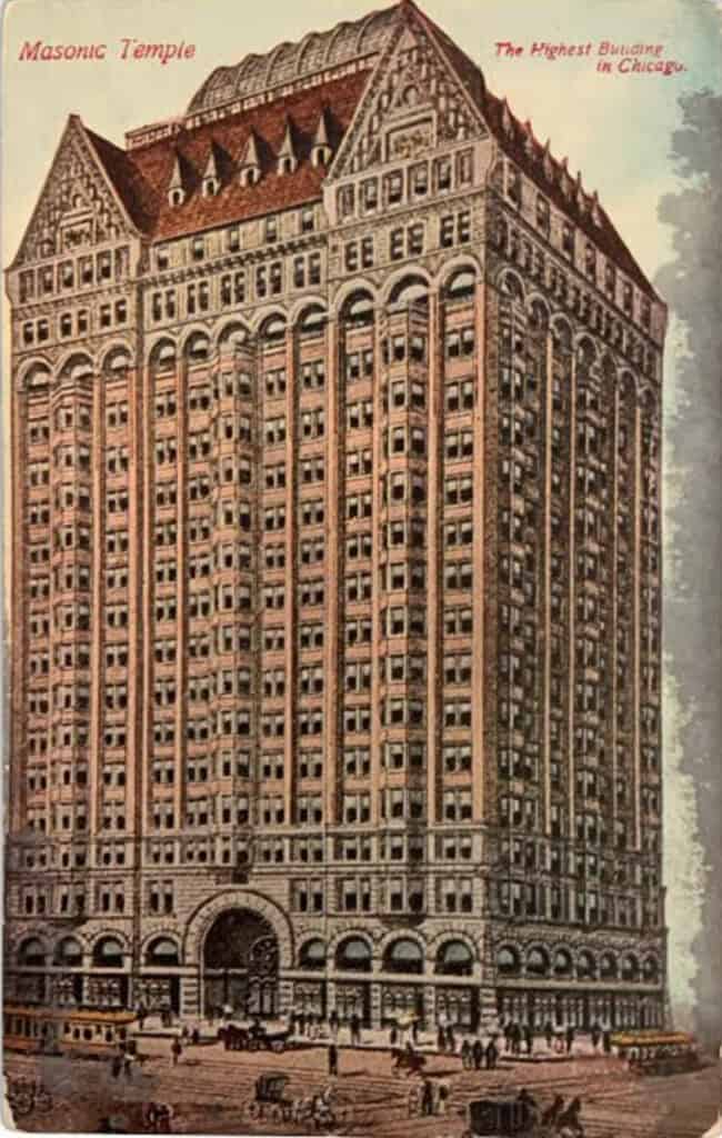 Masonic Temple Building in Chicago, built by the Knights Templar
